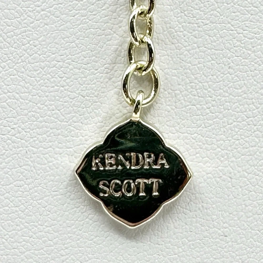 Kendra Scott Rayne Necklace Black Tassel Pendant Long Goldtone Chain